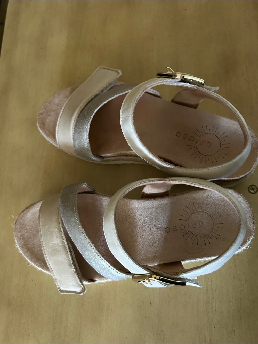 OshKosh B'gosh Metallic Gold and Silver Buckle Strap Sandals